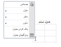 اموزش ایجاد جدول در ادیتور سایت 