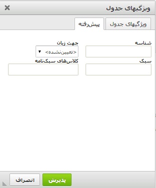 اموزش درج جدول در ادیتور سایت 